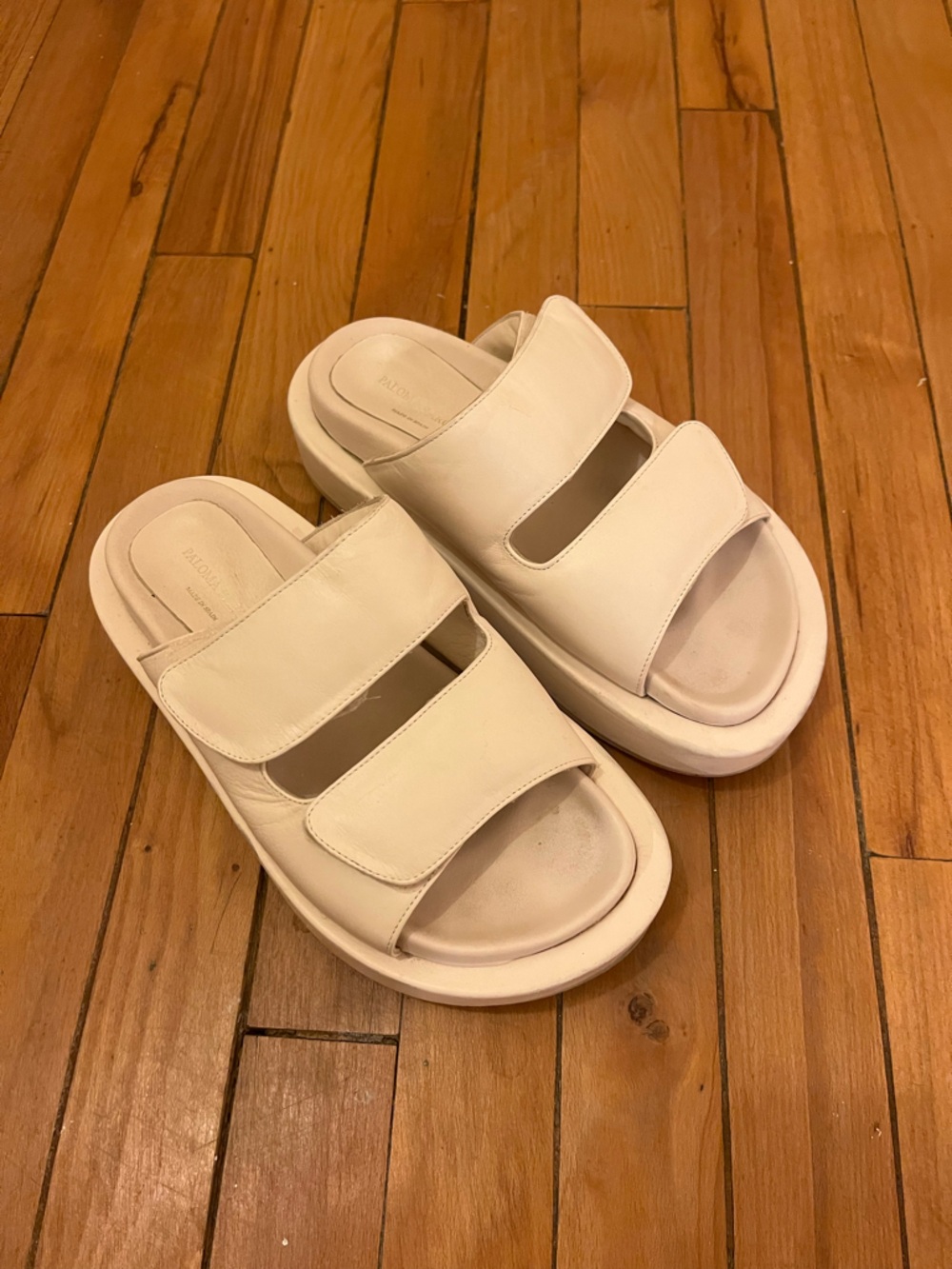 Paloma Barceló Soft Cream Leather Slide